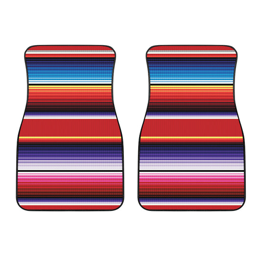 Tribal Serape Blanket Stripe Print Front Car Floor Mats