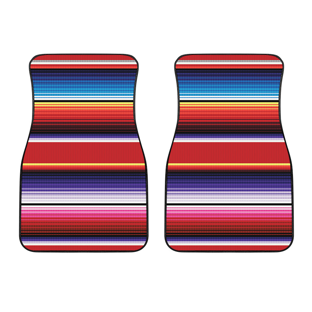 Tribal Serape Blanket Stripe Print Front Car Floor Mats