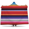 Tribal Serape Blanket Stripe Print Hooded Blanket