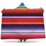 Tribal Serape Blanket Stripe Print Hooded Blanket