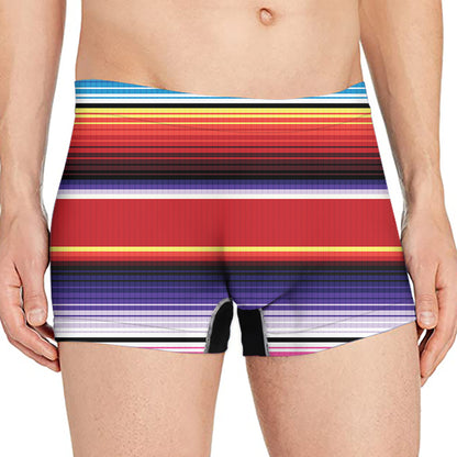 Tribal Serape Blanket Stripe Print Men's Boxer Briefs