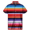 Tribal Serape Blanket Stripe Print Men's Short Sleeve Shirt