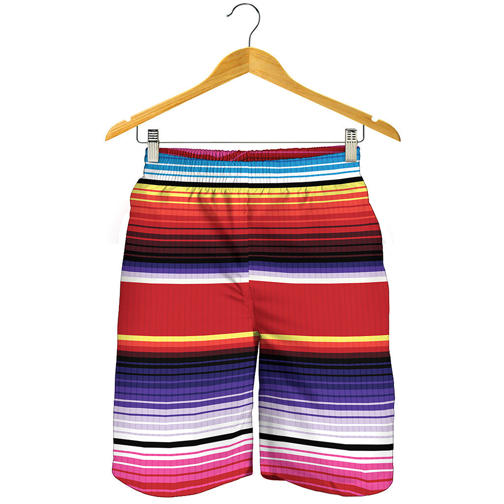 Tribal Serape Blanket Stripe Print Men's Shorts