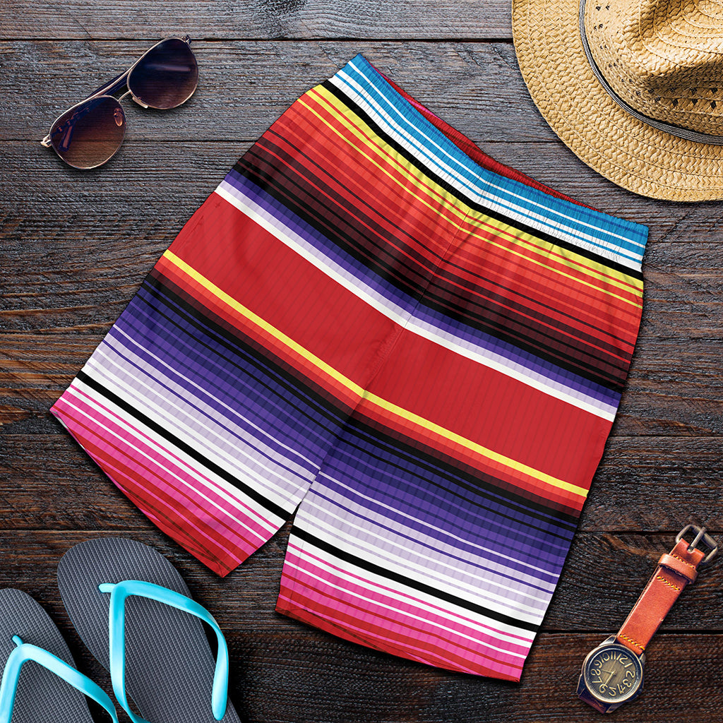 Tribal Serape Blanket Stripe Print Men's Shorts