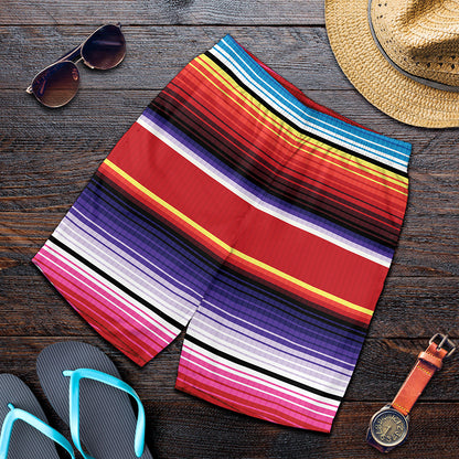 Tribal Serape Blanket Stripe Print Men's Shorts