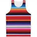 Tribal Serape Blanket Stripe Print Men's Tank Top