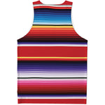 Tribal Serape Blanket Stripe Print Men's Tank Top