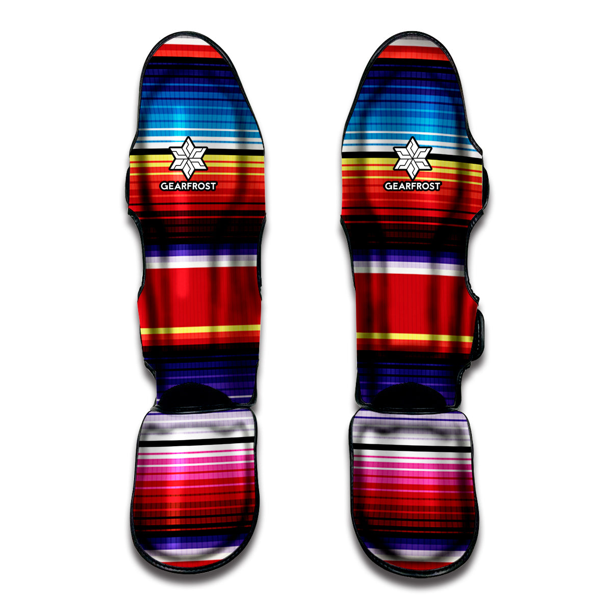 Tribal Serape Blanket Stripe Print Muay Thai Shin Guard