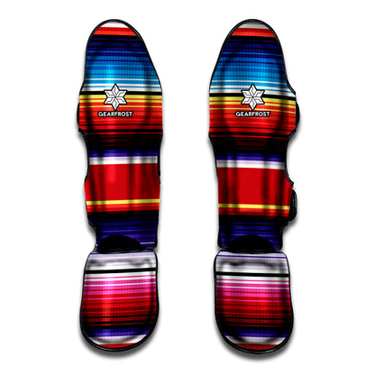 Tribal Serape Blanket Stripe Print Muay Thai Shin Guard