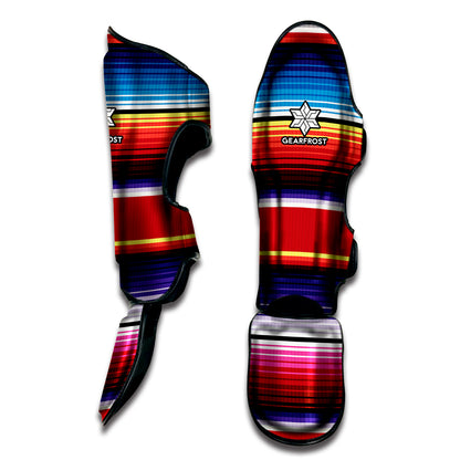 Tribal Serape Blanket Stripe Print Muay Thai Shin Guard