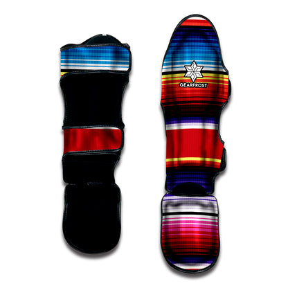 Tribal Serape Blanket Stripe Print Muay Thai Shin Guard