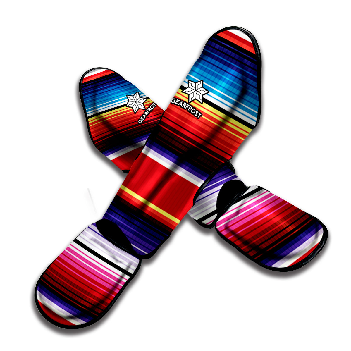 Tribal Serape Blanket Stripe Print Muay Thai Shin Guard