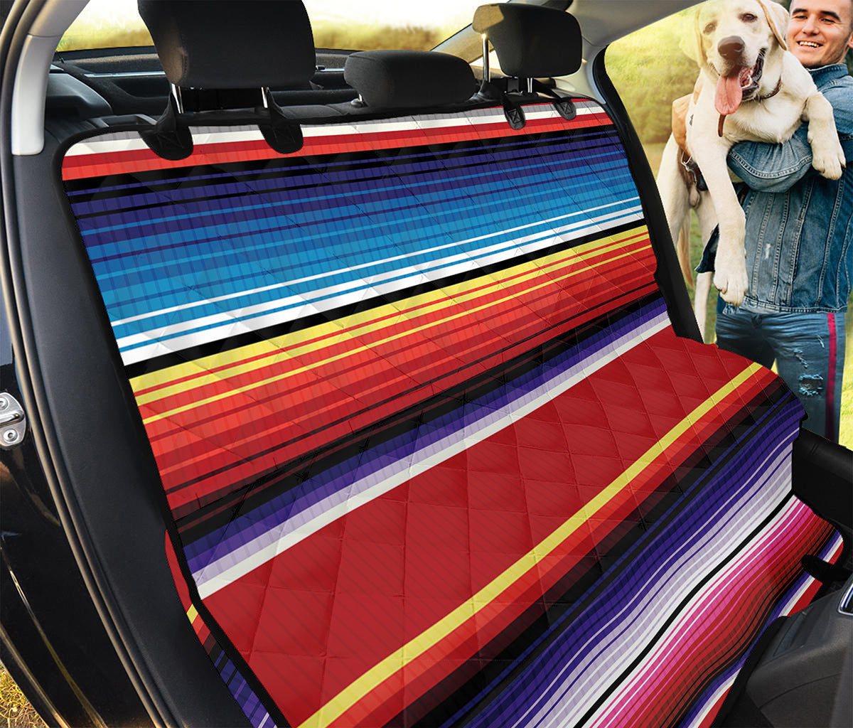 Tribal Serape Blanket Stripe Print Pet Car Back Seat Cover