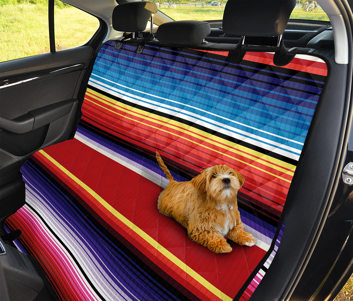 Tribal Serape Blanket Stripe Print Pet Car Back Seat Cover