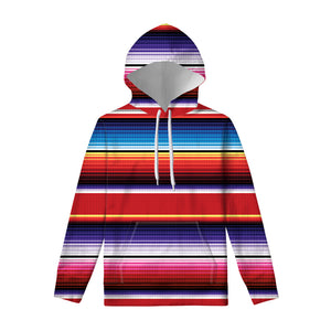 Tribal Serape Blanket Stripe Print Pullover Hoodie