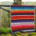 Tribal Serape Blanket Stripe Print Quilt