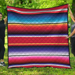 Tribal Serape Blanket Stripe Print Quilt