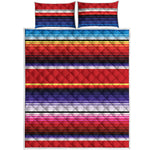 Tribal Serape Blanket Stripe Print Quilt Bed Set