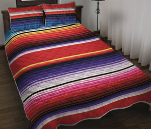 Tribal Serape Blanket Stripe Print Quilt Bed Set