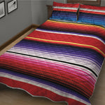 Tribal Serape Blanket Stripe Print Quilt Bed Set