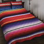 Tribal Serape Blanket Stripe Print Quilt Bed Set
