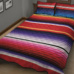Tribal Serape Blanket Stripe Print Quilt Bed Set