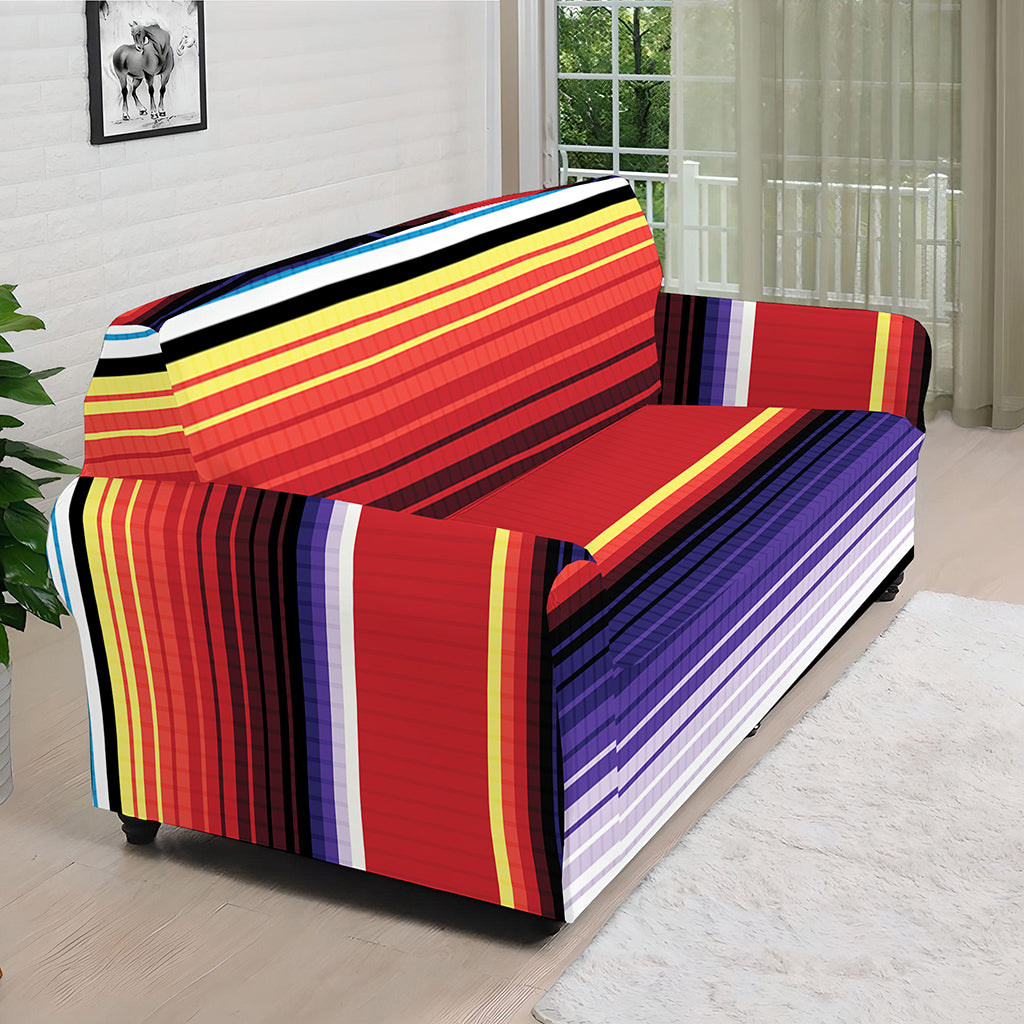 Tribal Serape Blanket Stripe Print Sofa Cover