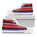 Tribal Serape Blanket Stripe Print White High Top Sneakers