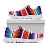 Tribal Serape Blanket Stripe Print White Sneakers