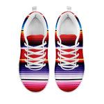 Tribal Serape Blanket Stripe Print White Sneakers