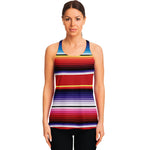 Tribal Serape Blanket Stripe Print Women's Racerback Tank Top