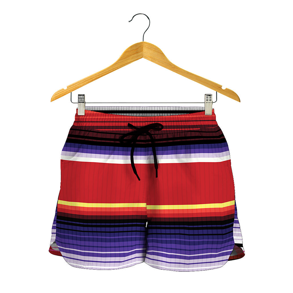 Tribal Serape Blanket Stripe Print Women's Shorts