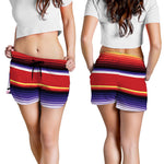 Tribal Serape Blanket Stripe Print Women's Shorts