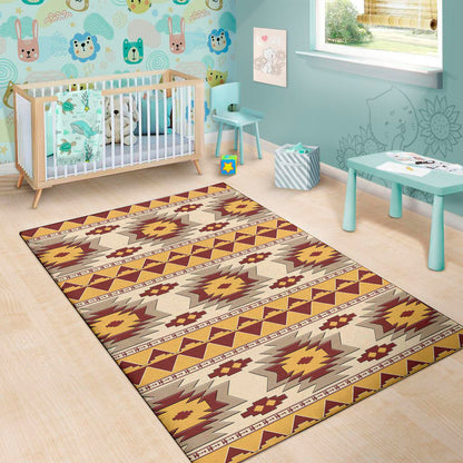 Tribal Southwestern Navajo Pattern Print Area Rug