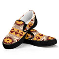 Tribal Southwestern Navajo Pattern Print Black Slip On Sneakers