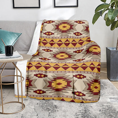 Tribal Southwestern Navajo Pattern Print Blanket