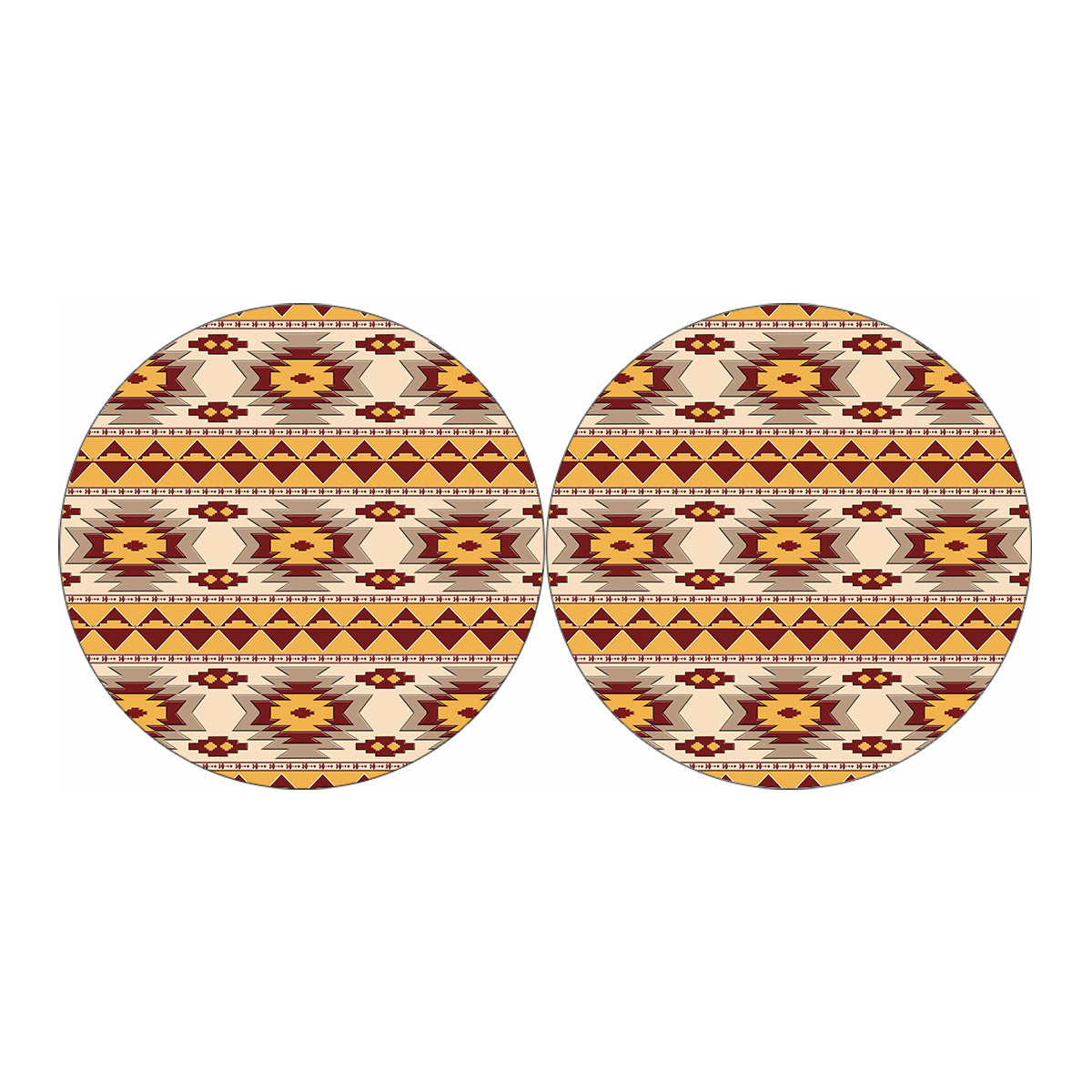 Tribal Southwestern Navajo Pattern Print Car Coasters