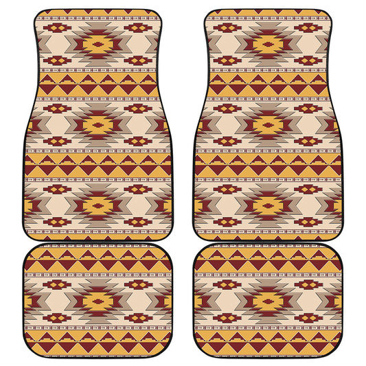 Tribal Southwestern Navajo Pattern Print Front and Back Car Floor Mats