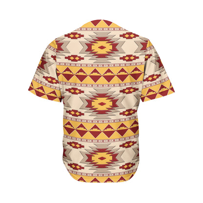 Tribal Southwestern Navajo Pattern Print Men's Baseball Jersey