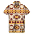 Tribal Southwestern Navajo Pattern Print Men's Short Sleeve Shirt