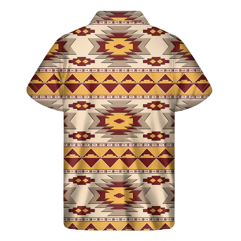 Tribal Southwestern Navajo Pattern Print Men's Short Sleeve Shirt