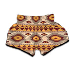 Tribal Southwestern Navajo Pattern Print Muay Thai Boxing Shorts