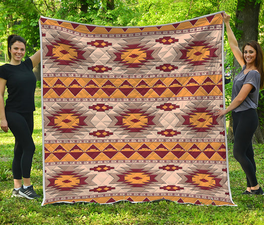 Tribal Southwestern Navajo Pattern Print Quilt