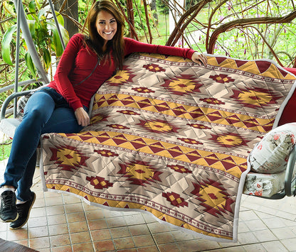 Tribal Southwestern Navajo Pattern Print Quilt
