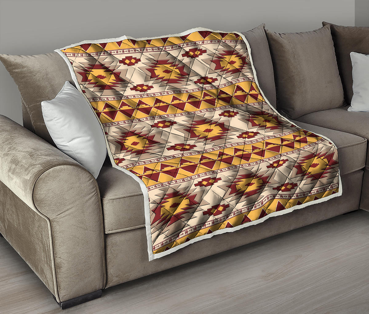 Tribal Southwestern Navajo Pattern Print Quilt