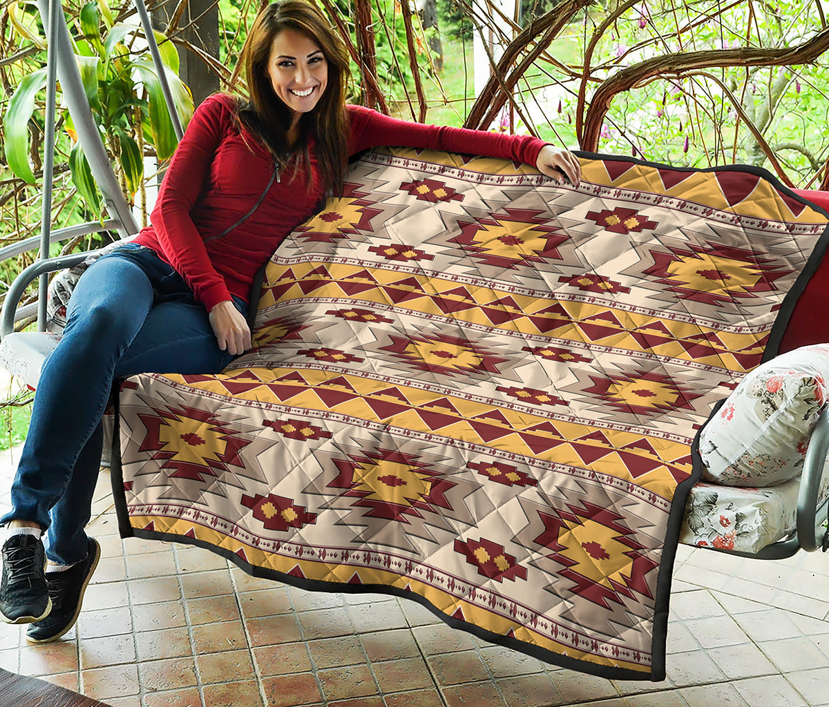 Tribal Southwestern Navajo Pattern Print Quilt