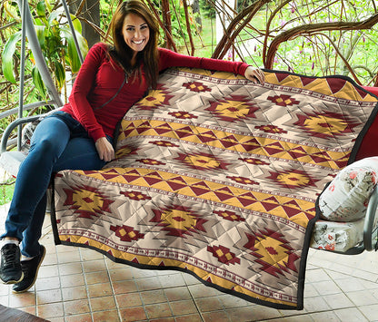 Tribal Southwestern Navajo Pattern Print Quilt