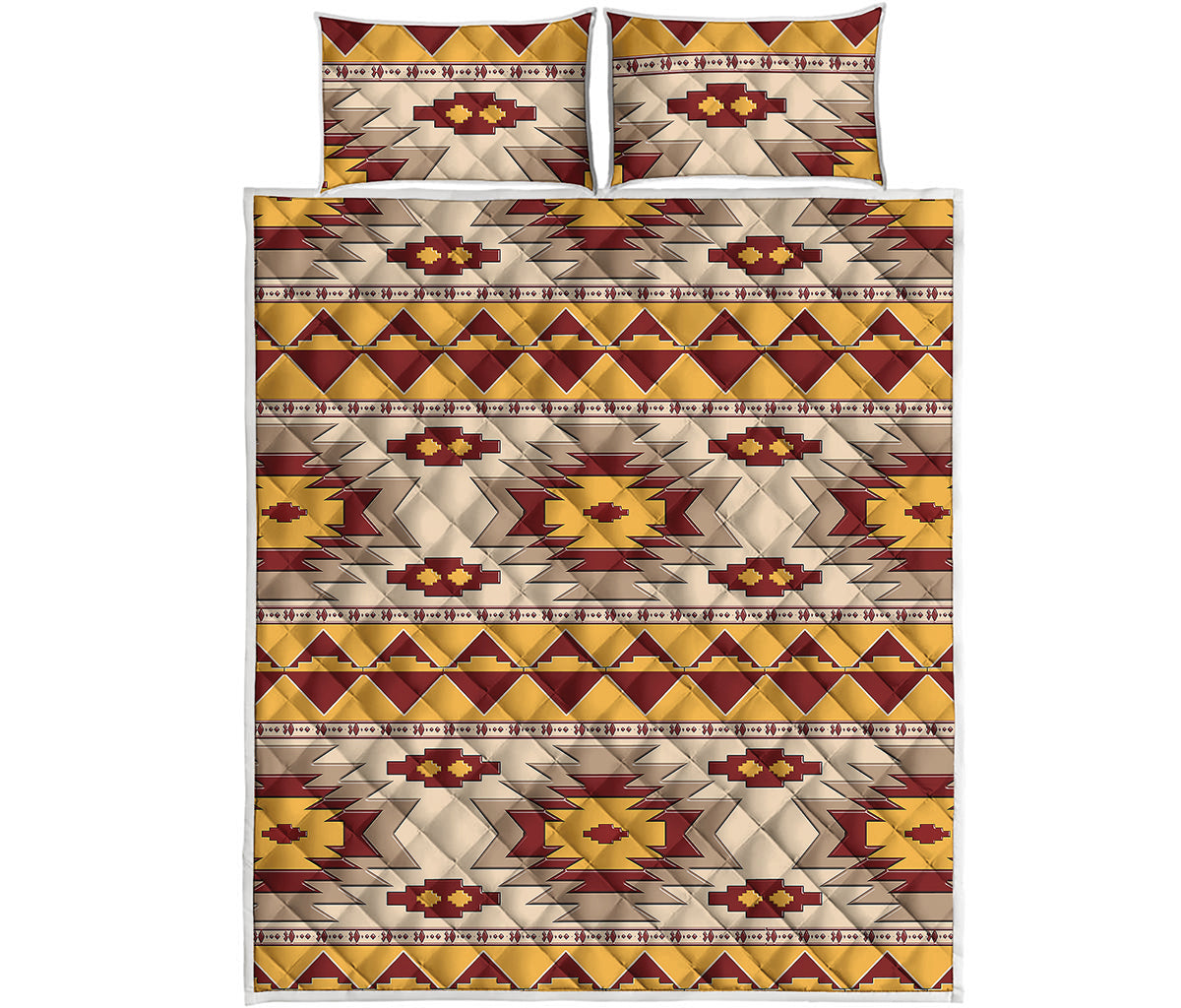Tribal Southwestern Navajo Pattern Print Quilt Bed Set