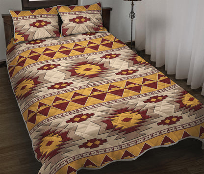 Tribal Southwestern Navajo Pattern Print Quilt Bed Set