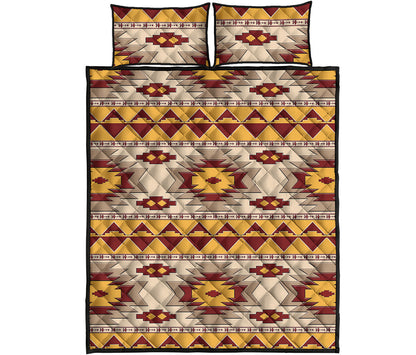 Tribal Southwestern Navajo Pattern Print Quilt Bed Set